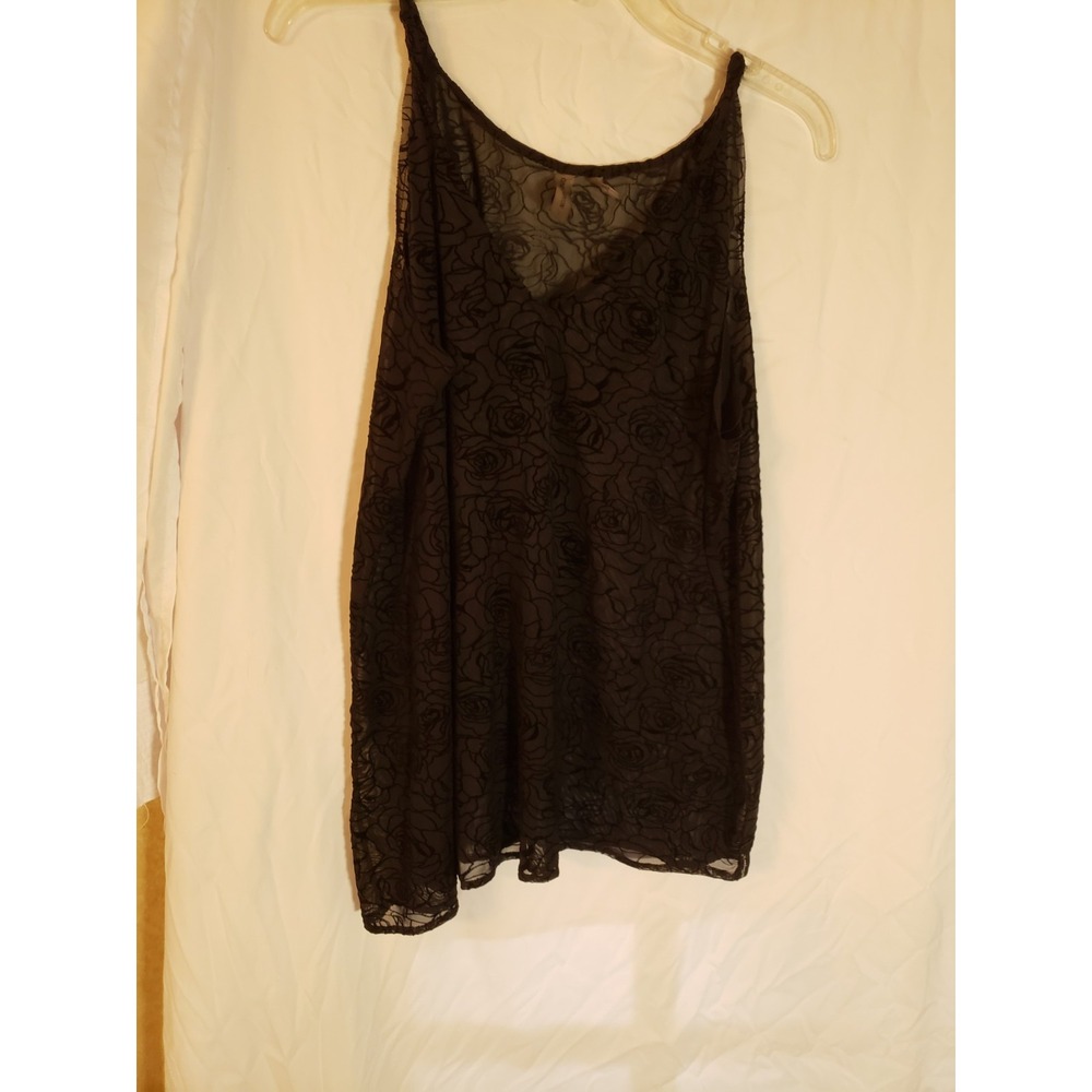 Women's One Teaspoon Black Sheer Tank Top Size XL